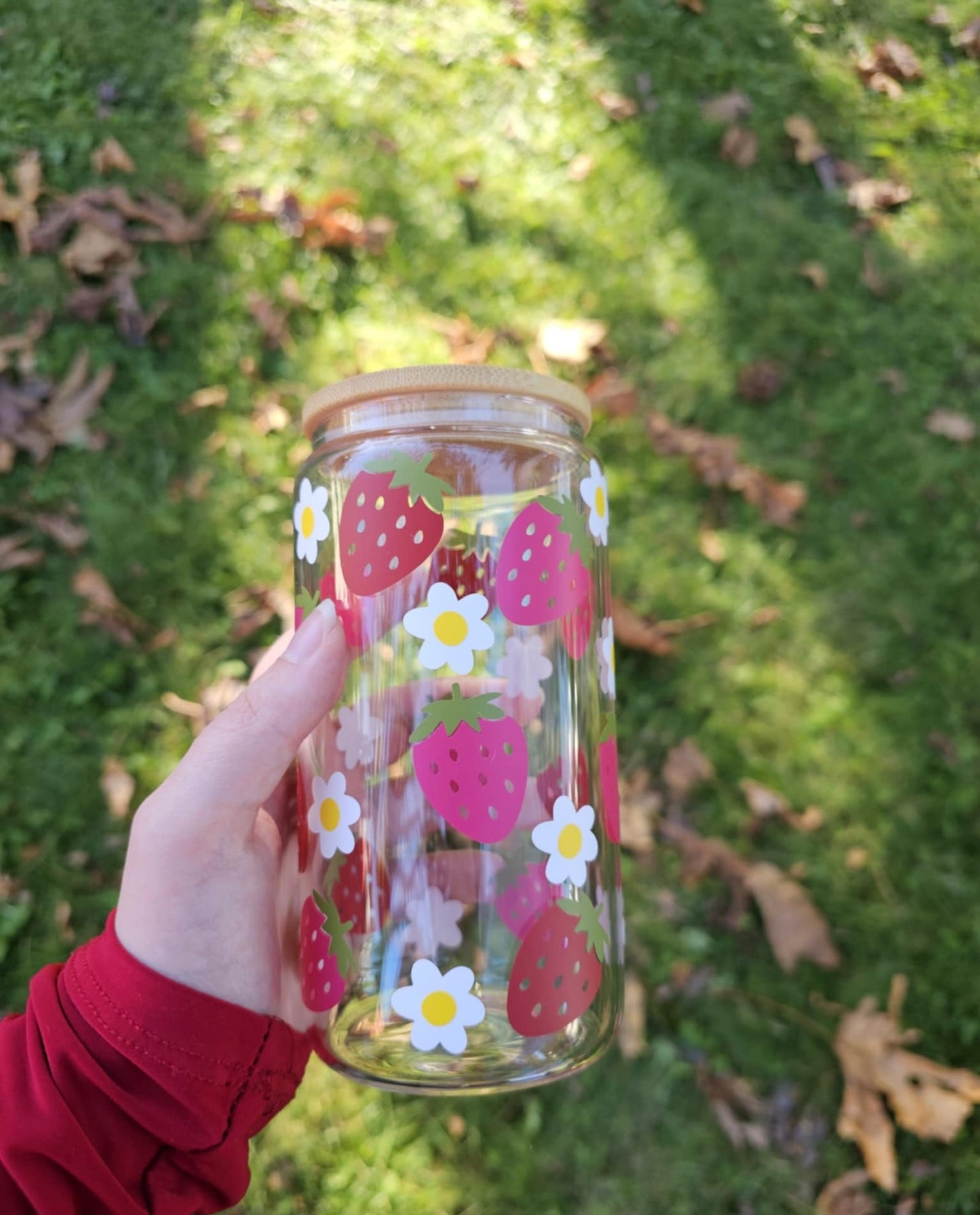 Strawberry Glass Can